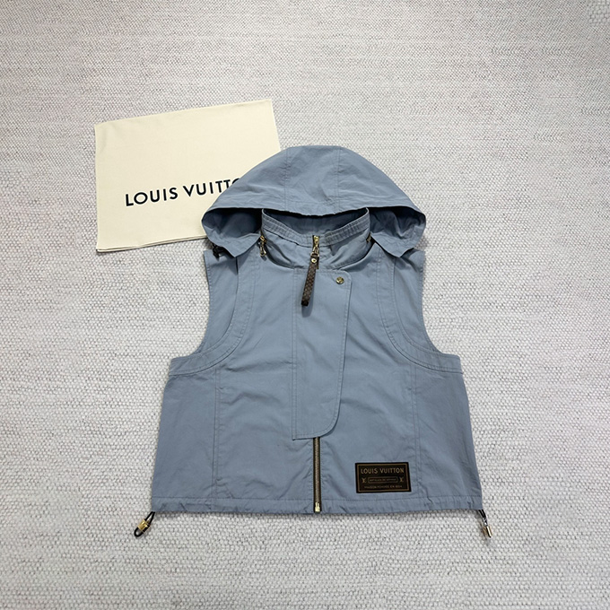 louis vuitton stand collar utility sleeveless cropped waistcoat vest